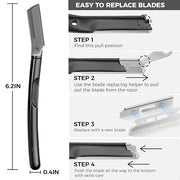 ZOMCHI Dermaplaning Tool for Face with 11 Refill Blades, Dermaplane Razor for Women and Men, Face Razor with Precision Sil...