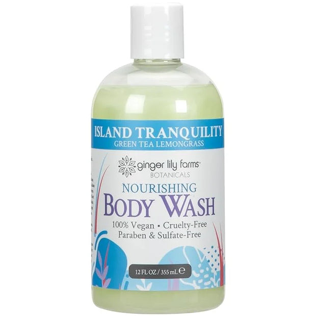 Ginger Lily Farms Botanicals Nourishing Body Wash, Island Tranquility, 100% Vegan & Cruelty-Free, Green Tea & Lemongrass S...