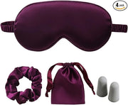Silk Satin Sleeping Eye Mask, Dark Purple Sleep Eye Mask Night Blindfold for Women and Men, Soft Breathable Blackout Eyesh...
