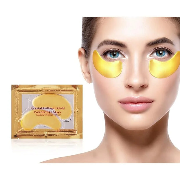 MEICOLY Lip and Eye Mask Sheet Moisturizing Gold Under Eye Mask Gel Crystal Collagen Anti-Aging Eye Patches Dark Circle Re...