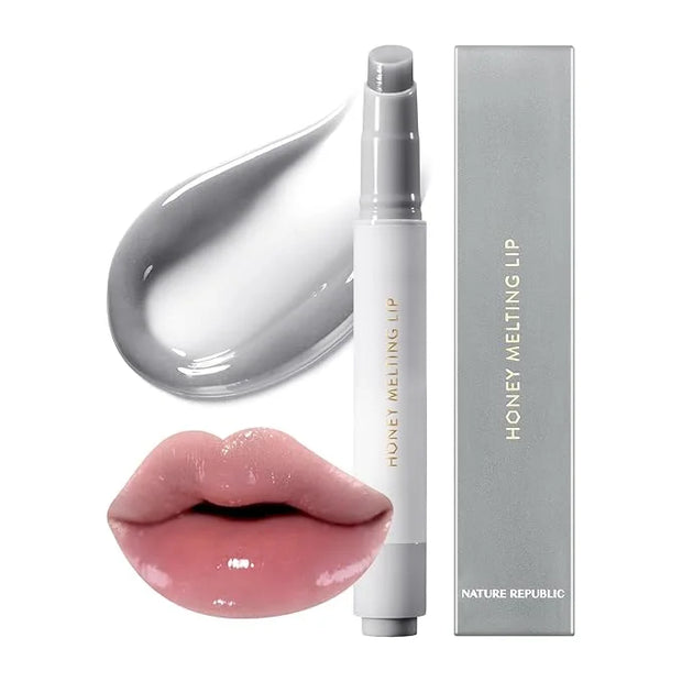 Nature Republic HONEY MELTING LIP PLUMPING (12 GRAY) SOFT LIP STICK Moody Plump Hydrating Gloss, Moisturizing balms, Volum...