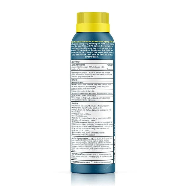 Oars + Alps Sunscreen Spray for Face & Body, SPF 30 Spray Sunscreen Infused with Vitamin C & Antioxidants, No White Residu...