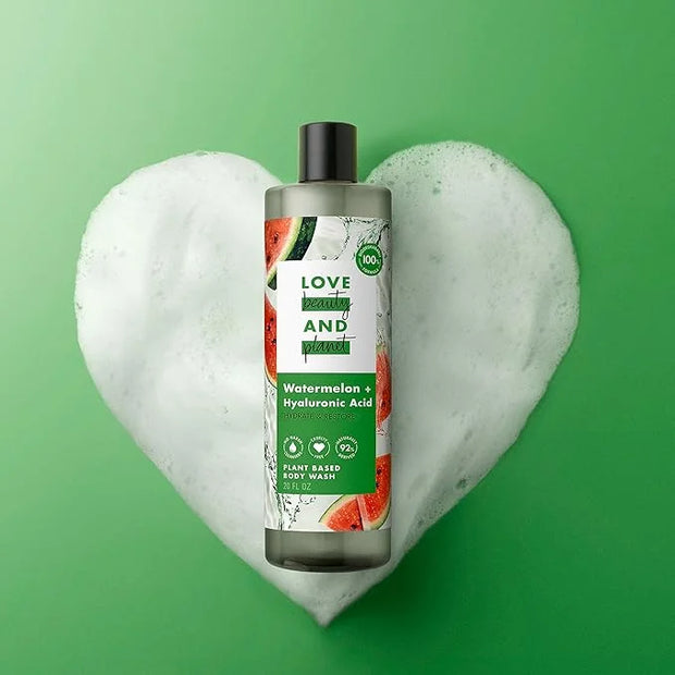 Love Beauty and Planet Plant-Based Body Wash Hydrate and Restore Skin Watermelon and Hyaluronic Acid Made with Plant-Based...
