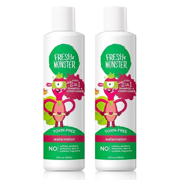 Fresh Monster 2-in-1 Kids Shampoo & Conditioner, Toxin-Free, Hypoallergenic, Tear-free Shampoo & Conditioner for Kids, Wat...