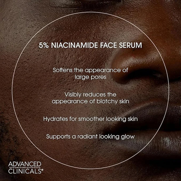 Advanced Clinicals Niacinamide Serum | 5% Niacinamide Serum For Face With Hyaluronic Acid, Ferulic Acid, Aloe Vera, & Frui...