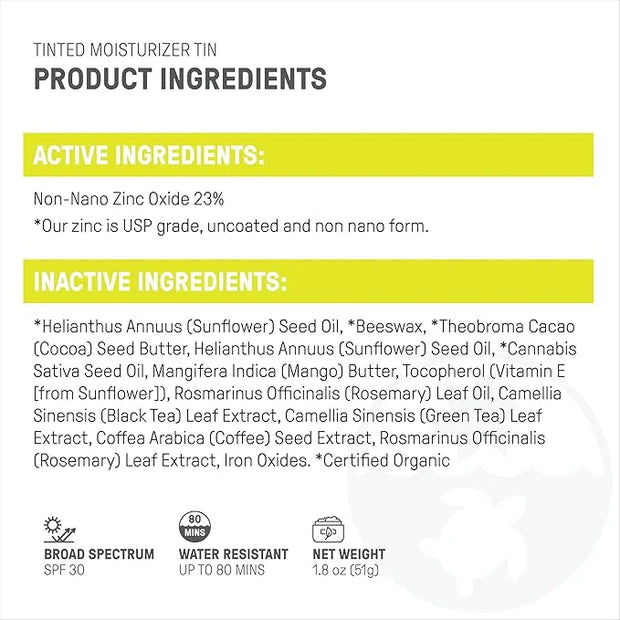 Raw Element Ultra-Moisturizing Tinted Face Cream, Non Toxic Mineral Face Sunscreen, Daily Tinted Moisturizer, Non-Nano Zin...
