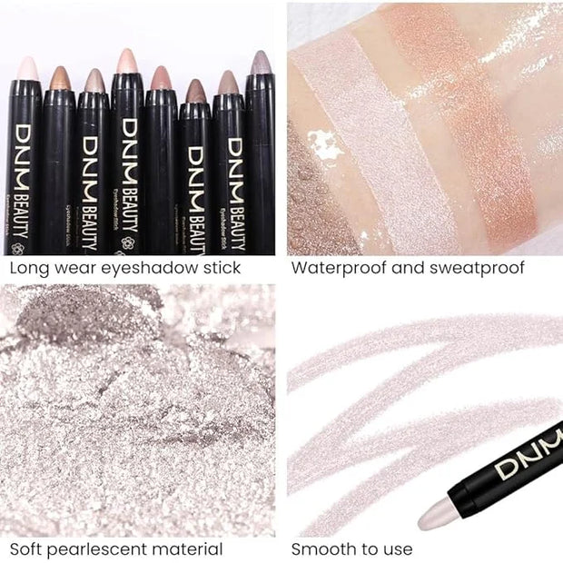 Kaely 2Pcs Cream Eyeshadow Sticks Set for Eyes Waterproof,Champagne Shimmer & Pearl Shimmer Matte Eye shadow Stick Pencil ...