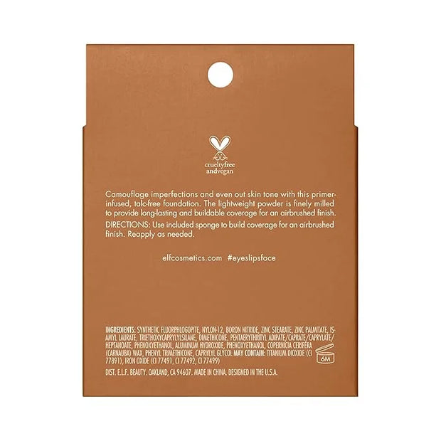 e.l.f. Camo Powder Foundation, Lightweight, Primer-Infused Buildable & Long-Lasting Medium-to-Full Coverage Foundation, De...