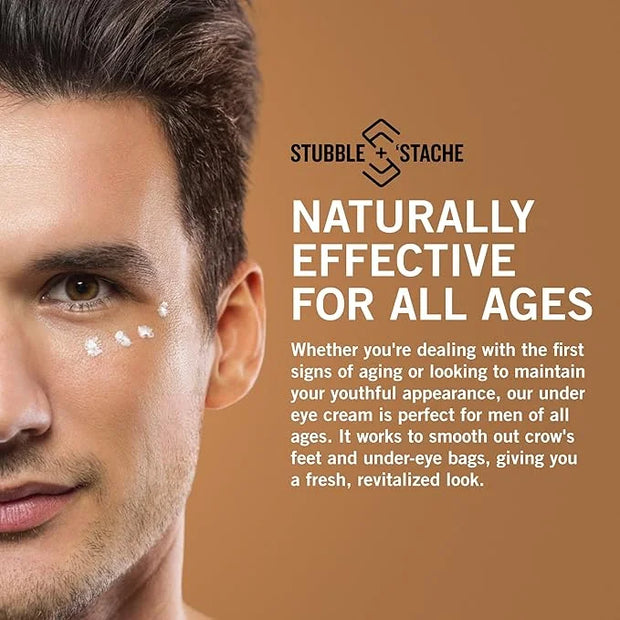 stubble & stache Refresh Under Eye Cream for Men – Reduces Puffiness, Smooths Fine Lines, Brightens Tired Eyes – With Acme...