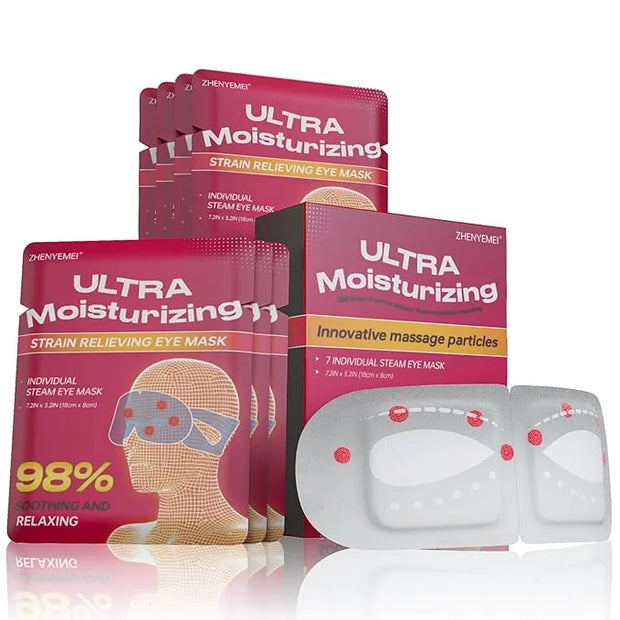 3D Self Heated Eye Mask for Dry Eyes with 100+ Soft Beads,Steam Eye Mask for Sleeping,Relaxation, Disposable, Spa, Travel ...