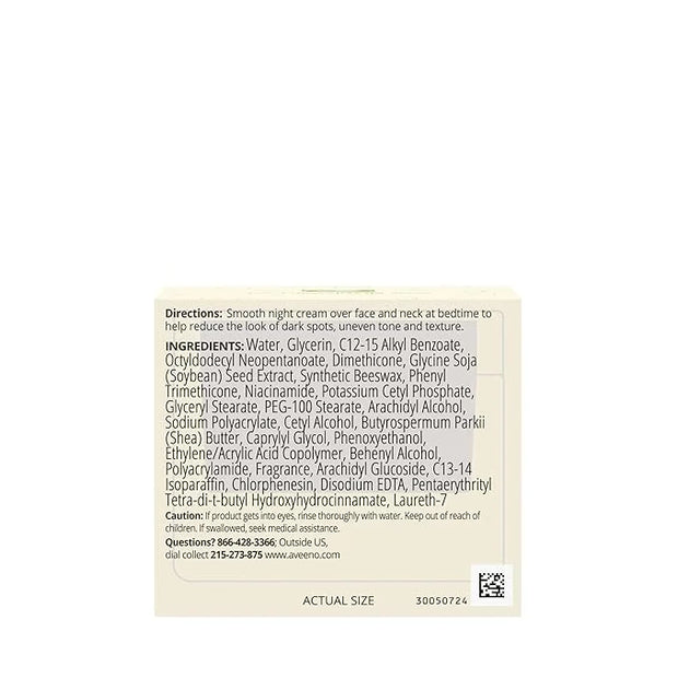 Aveeno Positively Radiant Moisturizing Face & Neck Night Cream with Tone Correcting Soy & Niacinamide, Night Cream Targets...