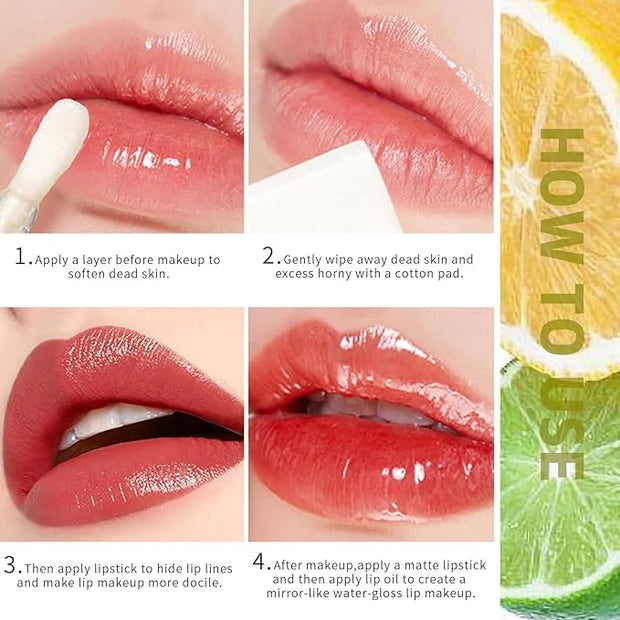 Hydrating Lip Oil Pack, 2 Pack Clear Fruit Extract Lip Oil Set or Lip Color and Shine, Dry Lip's Moisturizing Hydrating an...