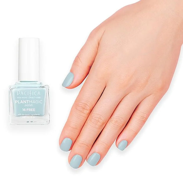 Pacifica Natural Nail Polish – Plant Magic Light Blue Nail Polish, 16-Free Bio-Sourced Formula with Long-Lasting Vibrant C...
