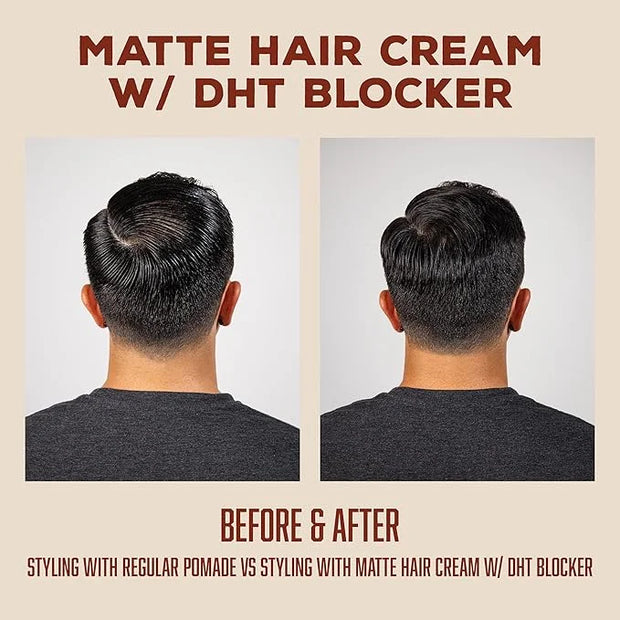 Suavecito Pomade Matte Hair Cream With DHT Blocker For Hair Regrowth - Low Shine Light Hold For Styling Thinning Hair To L...