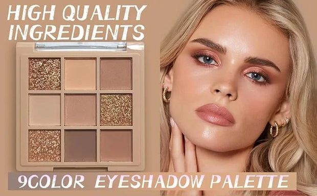 Eyeshadow Palette Makeup- 9 Colors Naked Eyeshadow Palette Matte Shimmer Korean Natural Eye Shadow palettes Highly Pigment...