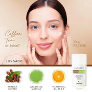 LILY SADO TEA+C™ Coffee & Matcha Face Moisturizer - Natural Vegan Caffeine Facial Cream w Green Tea & Arabica Coffee Beans...