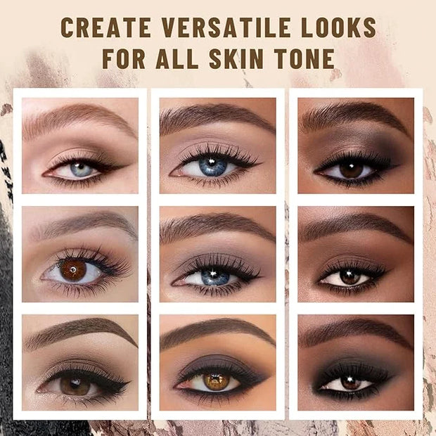 6 Colors Mini Naked Eyeshadow Makeup Palette with Brush Neutral Nude Smoky Eye Shadow Taupe & Brown Matte Make Up Pallet w...