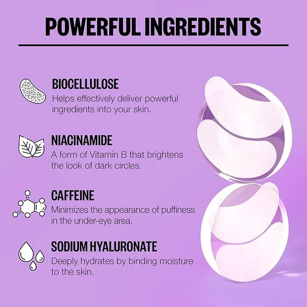 PEACE OUT Skincare Puffy Eyes, Biocellulose Under-Eye Mask, Minimize Puffiness & Tired Eyes with Caffeine and Niacinamide,...