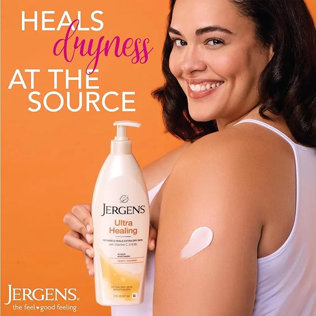 Jergens Ultra Healing Dry Skin Lotion, Hand and Body Moisturizer for Quick Absorption into Extra Dry Skin with Hydralucenc...