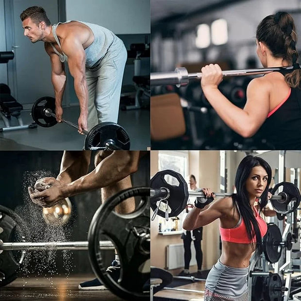 4ft Barbell Weight Bar Solid Steel Straight Weightlifting 2 Collars - Product Image