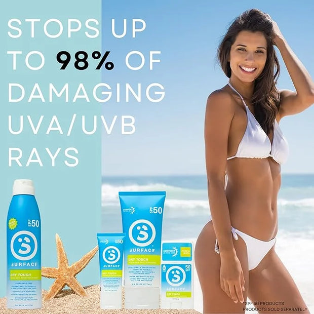 Surface Dry Touch Sunscreen Stick, Water Resistant, UVA/UVB Broad Spectrum, Fast Drying Protection, PABA Free - 1.5oz - SP...