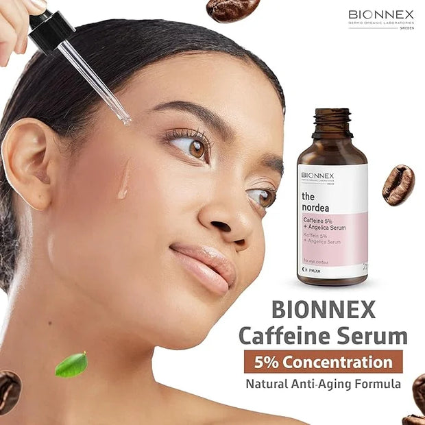 The nordea - 5% Caffeine Serum Angelica - Anti-Aging Eye Serum for Dark Circles, Puffiness and Wrinkles - Caffeine Eye Ser...