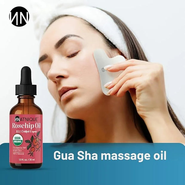 Rosehip Seed Oil Organic 1oz, USDA Certified, 100% Pure Rosehip Oil for Face, Hair & Skin. Cold Pressed Natural Moisturize...