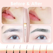 Eyebrow Facial Trimmer: 2 in1 Rechargeable Facial Hair Removal and Eyebrow Shaver - Face Lips Body Painless Facial Razor w...