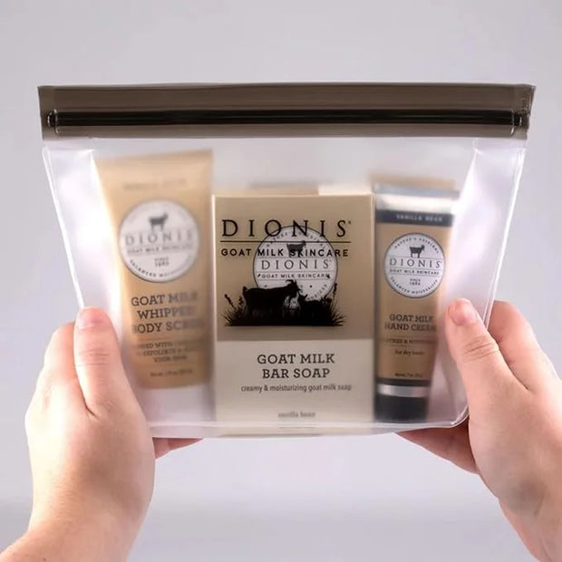 Dionis Goat Milk Skincare Vanilla Bean 6 Piece Self Care Essentials Travel Set - Bar Soap, Shave Butter, Hand Cream, Body ...