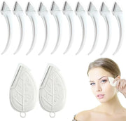 ONEUPIN 12PCS Eyebrow Trimmer Set Stainless Steel Leaves Curved Eyebrow Razor Trimmer Facial Shaver Razor Brow Shaper Suit...
