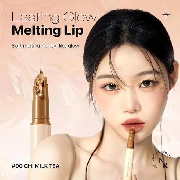 Nature Republic HONEY MELTING LIP (00 CHAI MILK TEA) SOFT LIP STICK Hydrating Gloss, Moisturizing balms, Sheer tint, Shine...