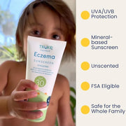 TruKid Eczema SPF30 Face Sunscreen Unscented 3.4oz Baby Sunscreen, Natural Ingredients Kids Sunscreen, Reef-Friendly Trave...