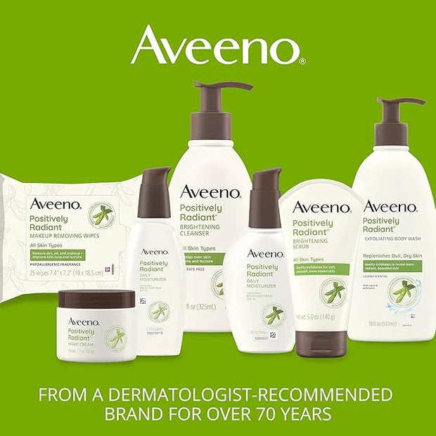 Aveeno Positively Radiant Daily Face Moisturizer with SPF 15 Sunscreen, Hydrating Facial Moisturizer with Soy Extract to I...