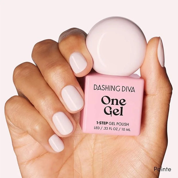 Dashing Diva One Gel Color & Magnetic Topper Duo - OG - Pointe & Silver Glitter Topper - 3-in-1 Base Coat, Nail Color & To...