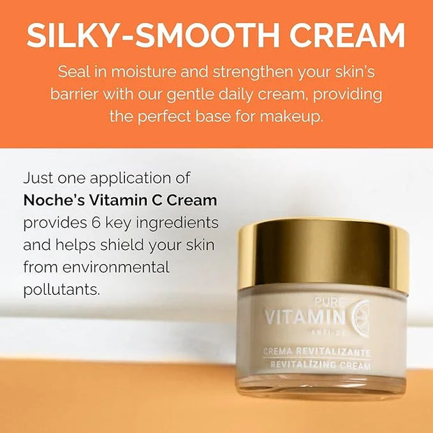 Noche Y Dia Vitamin C Face Cream - Hydrating, Lightweight, Non-Greasy Moisturizer for All Skin Types - Anti-Aging Formula ...