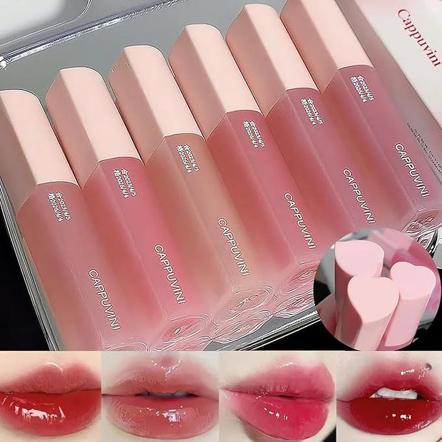 6Pcs Juicy Lasting Tint Lip Gloss Set, Vivid Color, Glossy Finish, Long-lasting Moisturizing Glaze Tint Highly-Pigmented, ...