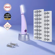 Michael Todd Beauty Sonicsmooth Pro+ Dermaplane Razor for Women Face + Eyebrow trimmer Dermaplaning System w/LED Light Pea...