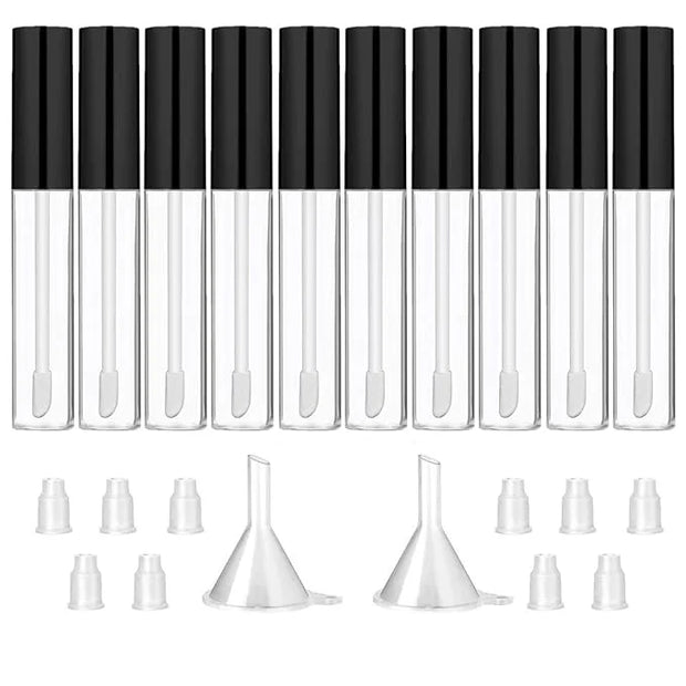 GTHER 10PCS 10ML Empty Lip Gloss Containers Tube with Wand, Refillable Lip Balm Bottles, Lipstick Sample Container and Fun...