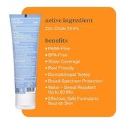 Thinksport Mineral Sunscreen, SPF 50 Clear Zinc Oxide Sunscreen, 3 Fl Oz, Natural, Water Resistant, Reef Safe, Broad Spect...