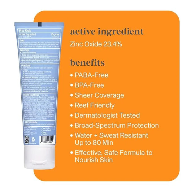 Thinksport Mineral Sunscreen, SPF 50 Clear Zinc Oxide Sunscreen, 3 Fl Oz, Natural, Water Resistant, Reef Safe, Broad Spect...