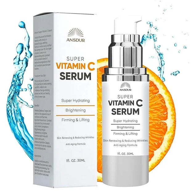 ANSDUR Super Vitamin C Serum for Women over 70: Hyaluronic Acid Serum for Face, Dark Spot Remover and Wrinkle Reduction - ...