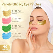 Under Eye Patches, 40 Pairs Eye Mask for Dark Circles, Puffy Eyes, Undereye Bags,Wrinkles,Eye Mask Patches with 24K Gold, ...