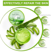 Organic Aloe Vera Gel for Face & Body Made within 12 Hours of Harvest, 98% Pure Aloe Vera Gel for Skin, Scalp, & Hair, Soo...