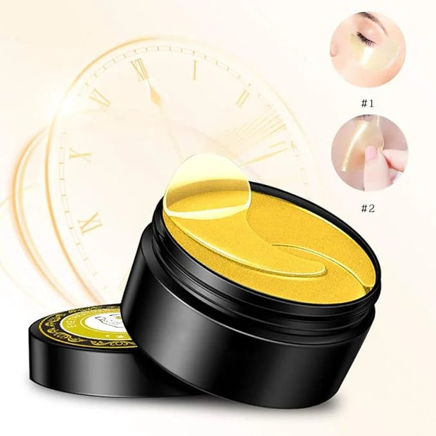 Golden Under Eye Patches (30 Pairs Eye Gels) - Golden Eye Mask with Amino Acid & Collagen - Rejuvenating Treatment for Dar...
