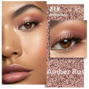 Kaely Pressed Single Eyeshadow Makeup, Amber Rush Shimmer Highly Pigmented Monochrome Eye Shadow Palette, Waterproof Neutr...