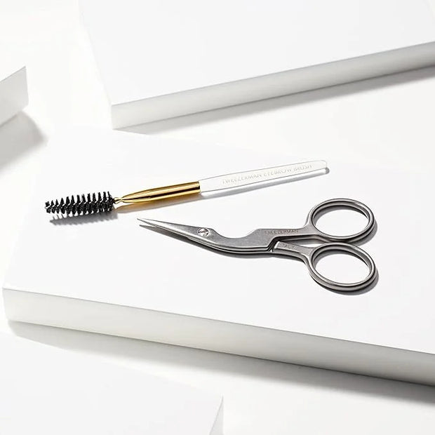 Tweezerman Brow Shaping Scissors and Brush - Stainless Steel Eyebrow Trimming Scissors for Women and Men - Product Image