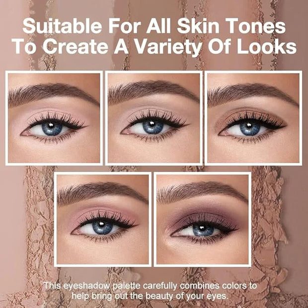 evpct 5Colors Matte Nude Eye Shadow Palette Makeup for Older Women, Nude Pink Brown Taupe Neutral Matte Smokey Cream Mini ...