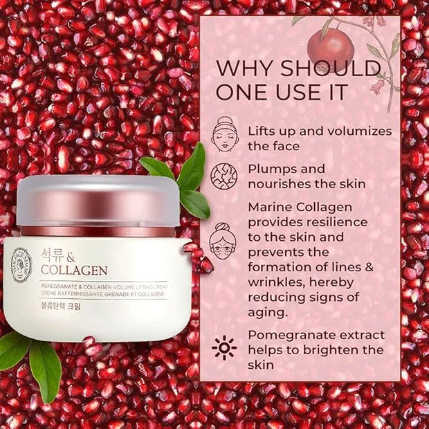 The Face Shop Pomegranate & Collagen Volume Lifting Eye Cream | Deep Revitalizing Cream for Elasticity, Firmness & Density...