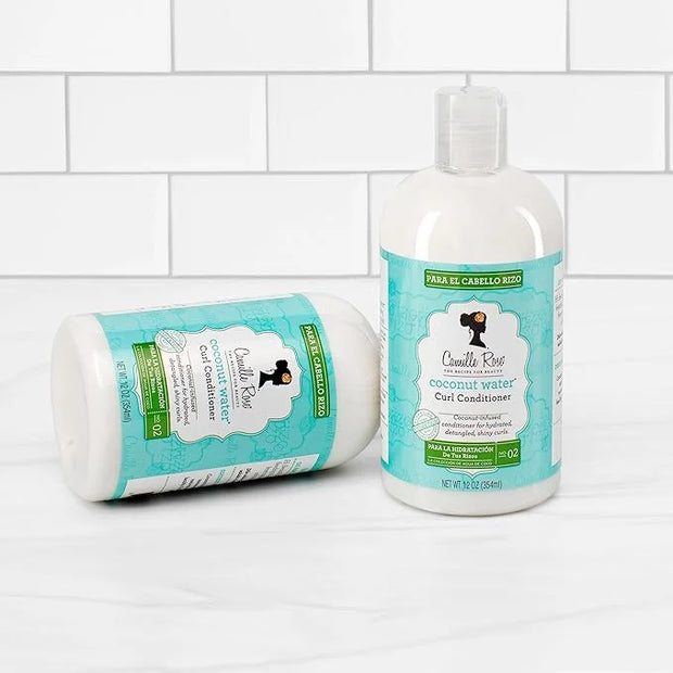 Camille Rose Coconut Water Curl Conditioner with Natural Coconut, Rosemary, & Castor Oils to Hydrate and Detangle, for Cur...