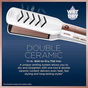 Conair Double Ceramic Flat Iron, 1 1/2-inch Wet-to-Dry Hair Straightener - Product Image